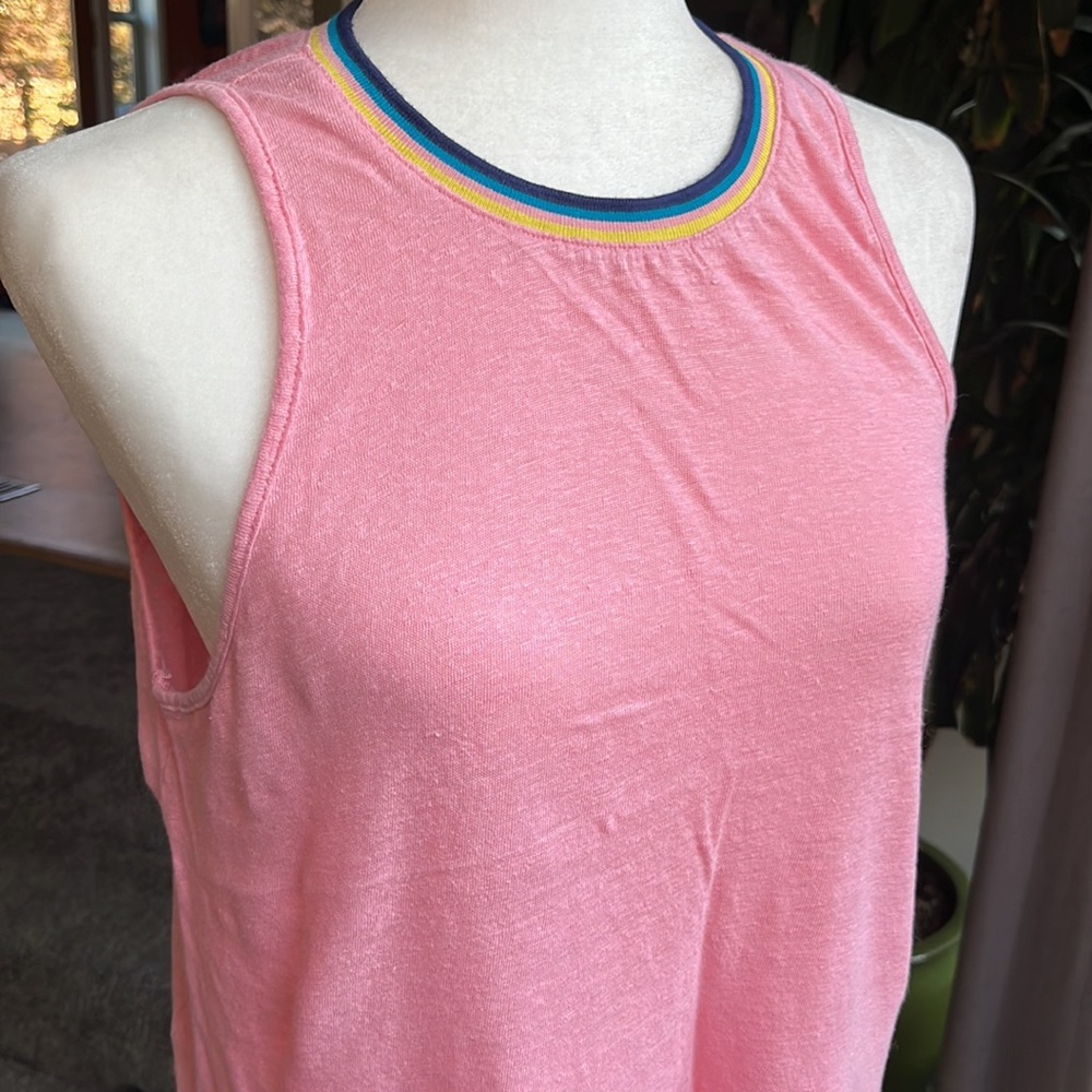 🏖️Splendid x Gray Malin Linen Knit Tank Top pink size small